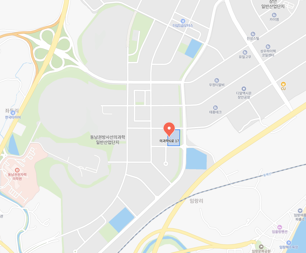 공장 위치 — 부산 기장군 장안읍 의과학6로 17 네이버 지도